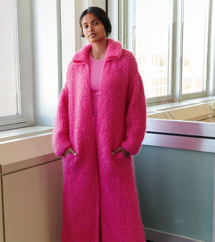 Lana Grossa LÅNG CARDIGAN Mohair Moda - Stickmönster (DK)