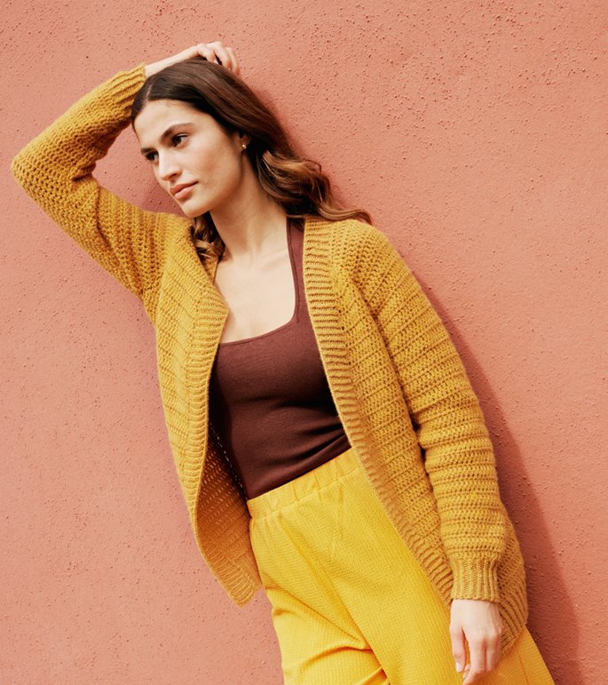 Lana Grossa VIRKAD RAGLAN-CARDIGAN Ecopuno - Virkmönster (SE)